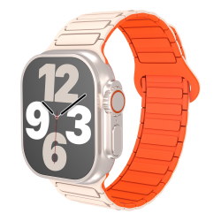  Magnetic Silicone Watch Band for Apple iWatch 42/44/45/49mm - Gold and Orange