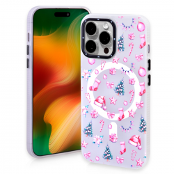  Magnetic TPU Case with Cute Merry Christmas Pattern for iPhone 12/ 12 Pro