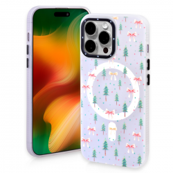  Magnetic TPU Case with Cute Merry Christmas Pattern for iPhone 12/ 12 Pro