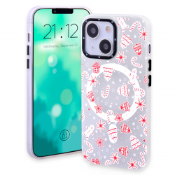  Magnetic TPU Case with Cute Merry Christmas Pattern for iPhone 14 Plus/ 15 Plus