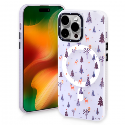  Magnetic TPU Case with Cute Merry Christmas Pattern for iPhone 14 Pro Max