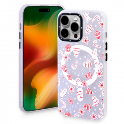  Magnetic TPU Case with Cute Merry Christmas Pattern for iPhone 15 Pro