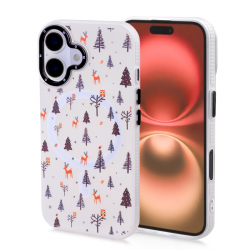  Magnetic TPU Case with Cute Merry Christmas Pattern for iPhone 16