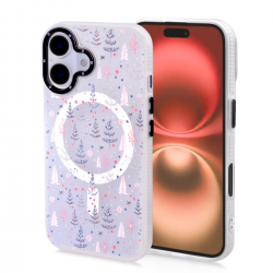  Magnetic TPU Case with Cute Merry Christmas Pattern for iPhone 16