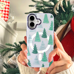  Magnetic TPU Case with Cute Merry Christmas Pattern for iPhone 16 Plus