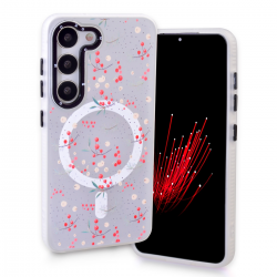  Magnetic TPU Case with Cute Merry Christmas Pattern for Samsung Galaxy S23