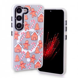  Magnetic TPU Case with Cute Merry Christmas Pattern for Samsung Galaxy S23