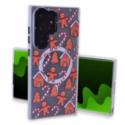  Magnetic TPU Case with Cute Merry Christmas Pattern for Samsung Galaxy S23 Ultra