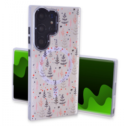  Magnetic TPU Case with Cute Merry Christmas Pattern for Samsung Galaxy S23 Ultra