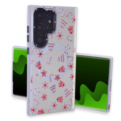  Magnetic TPU Case with Cute Merry Christmas Pattern for Samsung Galaxy S23 Ultra