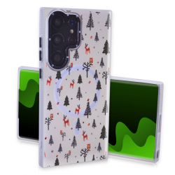  Magnetic TPU Case with Cute Merry Christmas Pattern for Samsung Galaxy S24 Ultra