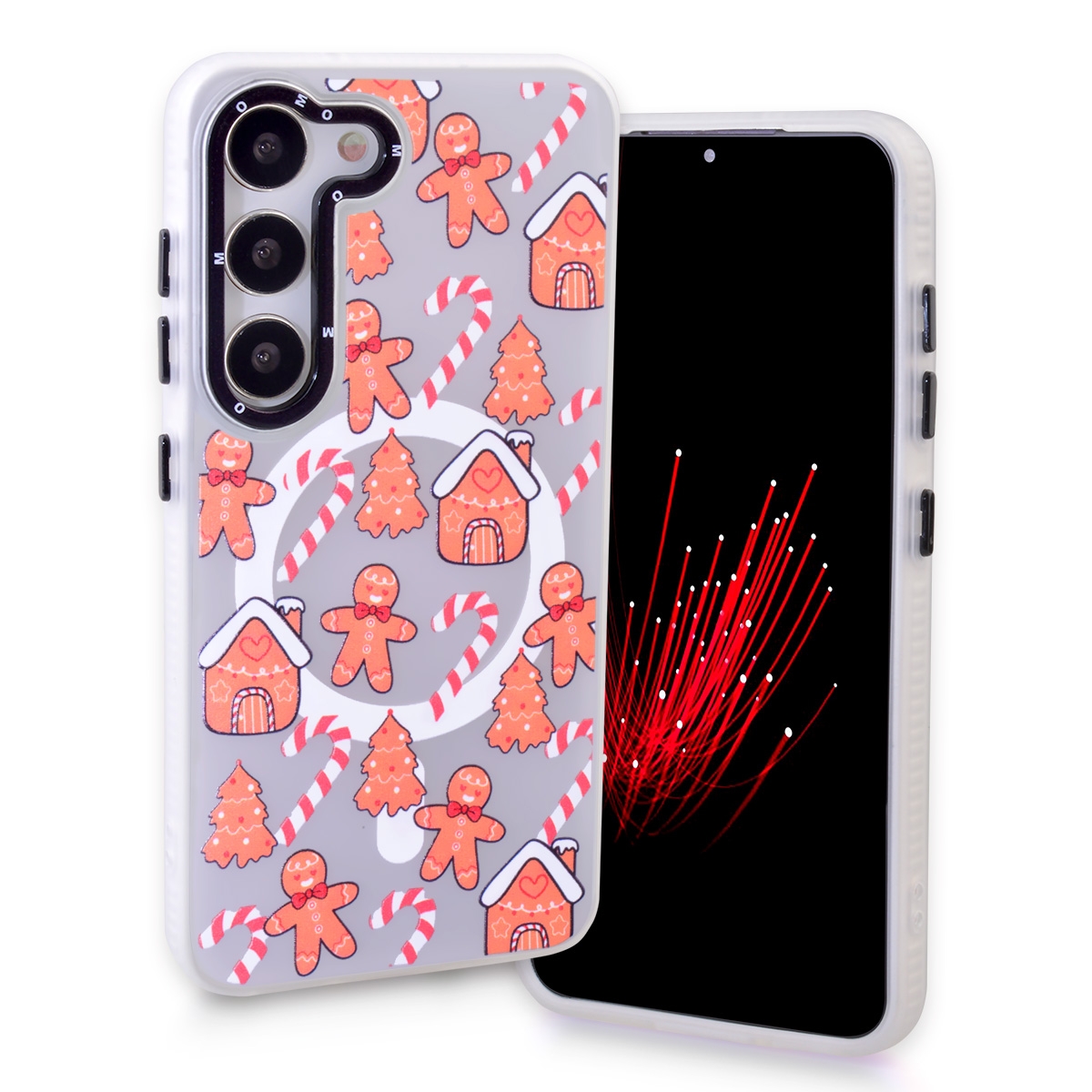 Magnetic TPU Case with Cute Merry Christmas Pattern for Samsung Galaxy S24 / S25