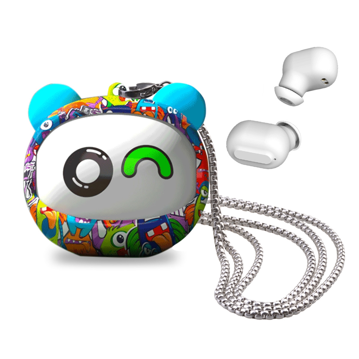 Multi Pattern Face Change Earphone - White