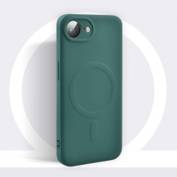  Compatible with iPhone 16 E Case, Silicone Shockproof Soft Slim Thin Phone Case, Compatible with MagSafe - Pine green