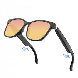  Smart Sunglasses, Polarized Sunglasses with Bluetooth Microphone Speaker for Men&Women, Outdoor/Athletic UV400 Lenses Protection and Voice Control - Orange