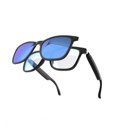  Smart Sunglasses for Men & Women, Bluetooth Glasses with Magnetic UV400 Polarized Lenses Anti-Blue Light, Bluetooth 5.4, Built-in Microphone,Speaker(with Bule Lens)