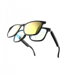 Smart Sunglasses for Men & Women, Bluetooth Glasses with Magnetic UV400 Polarized Lenses Anti-Blue Light, Bluetooth 5.4, Built-in Microphone,Speaker (with Yellow Lens)