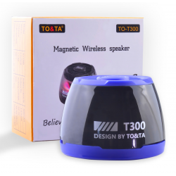  Magnetic Bluetooth Speaker Phone Stand, Small Multifunctional Portable RGB Wireless Speaker with Strong Magnet for Home/Office/Travel/Fridge/Workbench/Car & Anything Metal - Blue