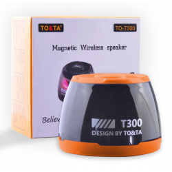  Magnetic Bluetooth Speaker Phone Stand, Small Multifunctional Portable RGB Wireless Speaker with Strong Magnet for Home/Office/Travel/Fridge/Workbench/Car & Anything Metal - Orange