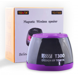  Magnetic Bluetooth Speaker Phone Stand, Small Multifunctional Portable RGB Wireless Speaker with Strong Magnet for Home/Office/Travel/Fridge/Workbench/Car & Anything Metal - Purple
