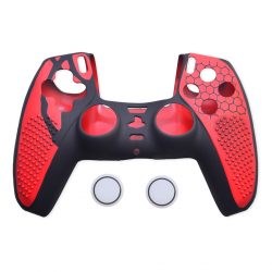  PS5 Controller Silicone Cover - Anti-Slip Protective Grip Case, Red