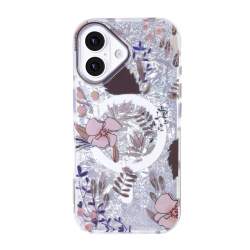 iphone 16 magsafe floral case brown