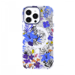 iphone 16 pro magsafe floral case blue