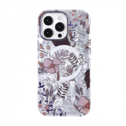 iphone 16 pro magsafe floral case brown