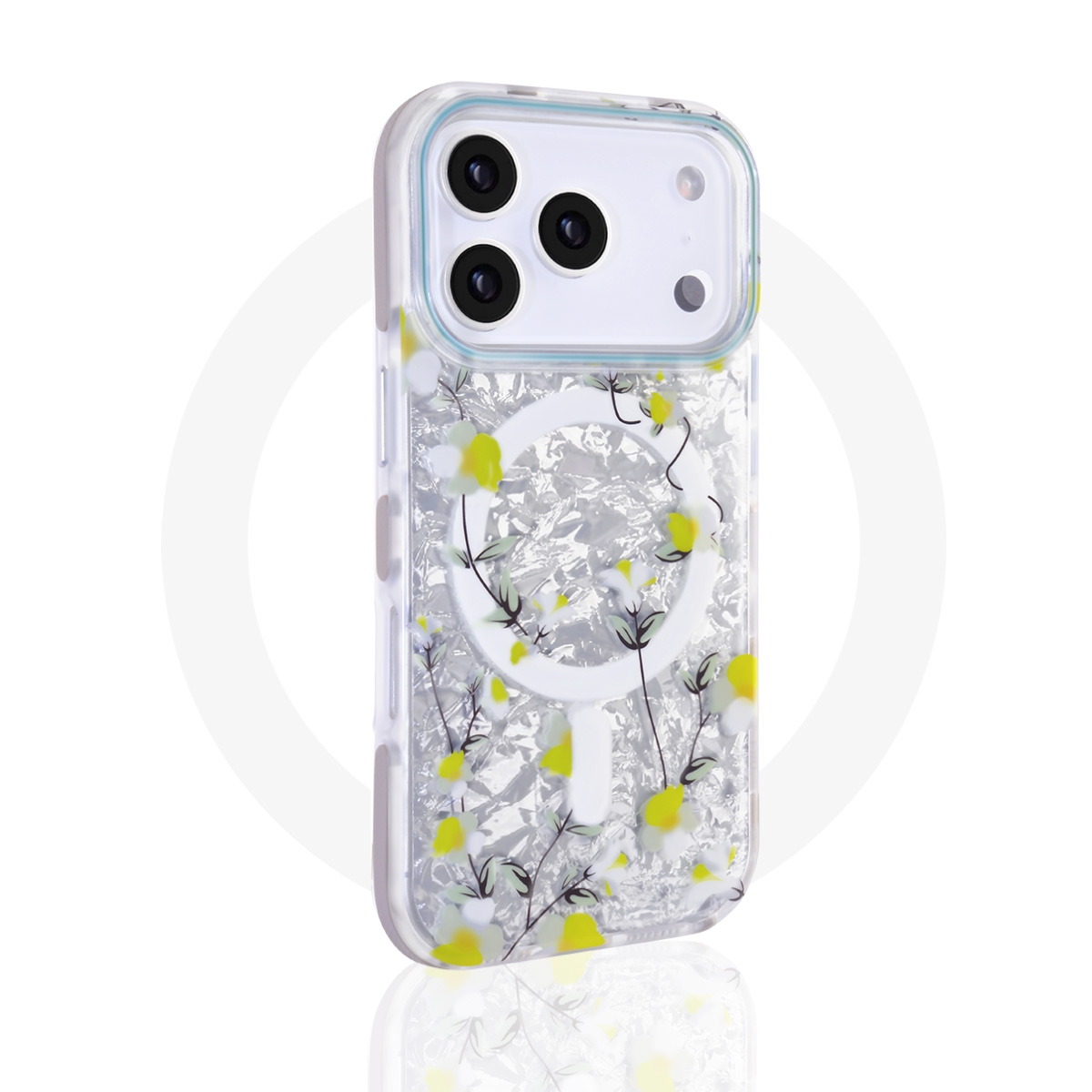 iphone 17 pro magsafe floral case white