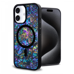  For iPhone 17 MagSafe Seashell Case – Glitter Pearlescent Abalone Shell