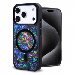  For iPhone 17 Pro Max MagSafe Seashell Case – Glitter Pearlescent Abalone Shell