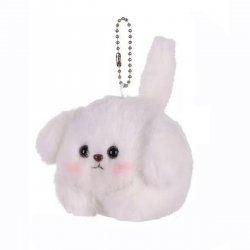   Cute Capybara Bag Charm – Plush Keychain Accessory (White)