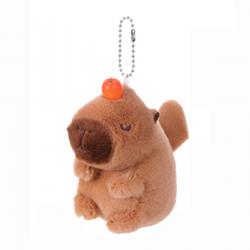   Capybara Hanging Doll Plush Keychain with Wagging Tail – Cute Plush Accessory