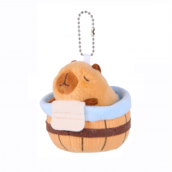  Lejier Cute Capybara Doll Keychain – Plush Soaking in Tub Design
