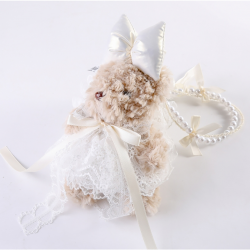  Princess Style Teddy Bear Bag Charm - Fluffy Lace Phone Charm