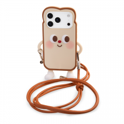 Cute Toast iPhone 17/16 Pro Case with Lanyard