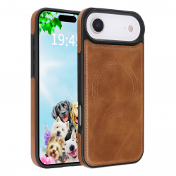  iPhone Air Magnetic Case – Vegan Leather Shockproof MagSafe Cover  Brown
