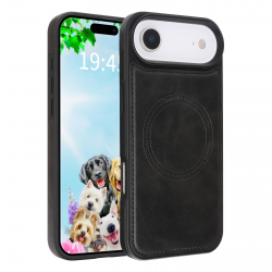  iPhone  Air Magnetic Case – Vegan Leather Shockproof MagSafe Cover Black