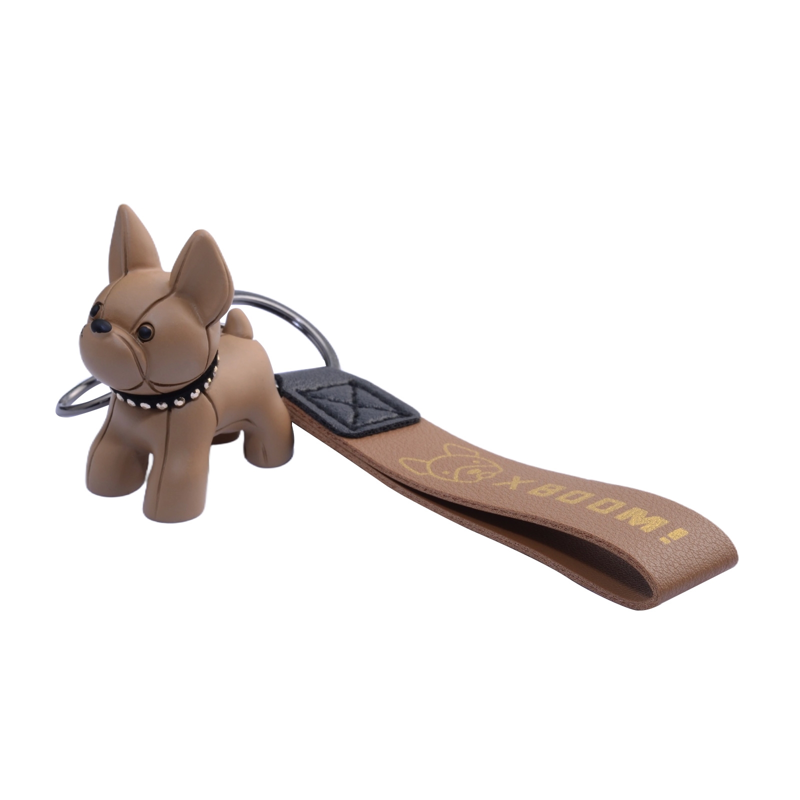 Brown French Bulldog Phone Charm with Strap for Phone or Bag