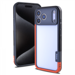  iPhone 17 Pro Max Bicolor Frame TPU+PC Case Black/Orange