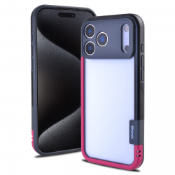  iPhone 17 Pro Max Bicolor Frame TPU+PC Case Black/Rose
