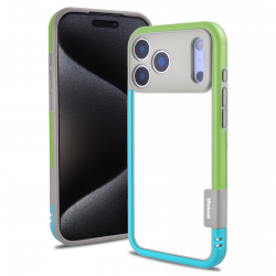  iPhone 17 Pro Max Bicolor Frame TPU+PC Case Blue/Green