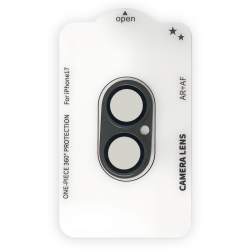 iPhone 17 Camera Lens Protector Black, AR Tempered Glass, Matte Metal Frame
