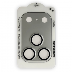 iPhone 17 Pro Camera Lens Protector Silver, AR Tempered Glass, Matte Metal Frame