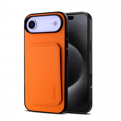  iPhone Air PU Leather Case – Calf-Pattern Back Cover Orange