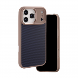  iPhone 17 Pro Carbon Fiber MagSafe Case – Magnetic Armor Cover Brown