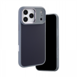  iPhone 17 Pro Carbon Fiber MagSafe Case – Magnetic Armor Cover Gray