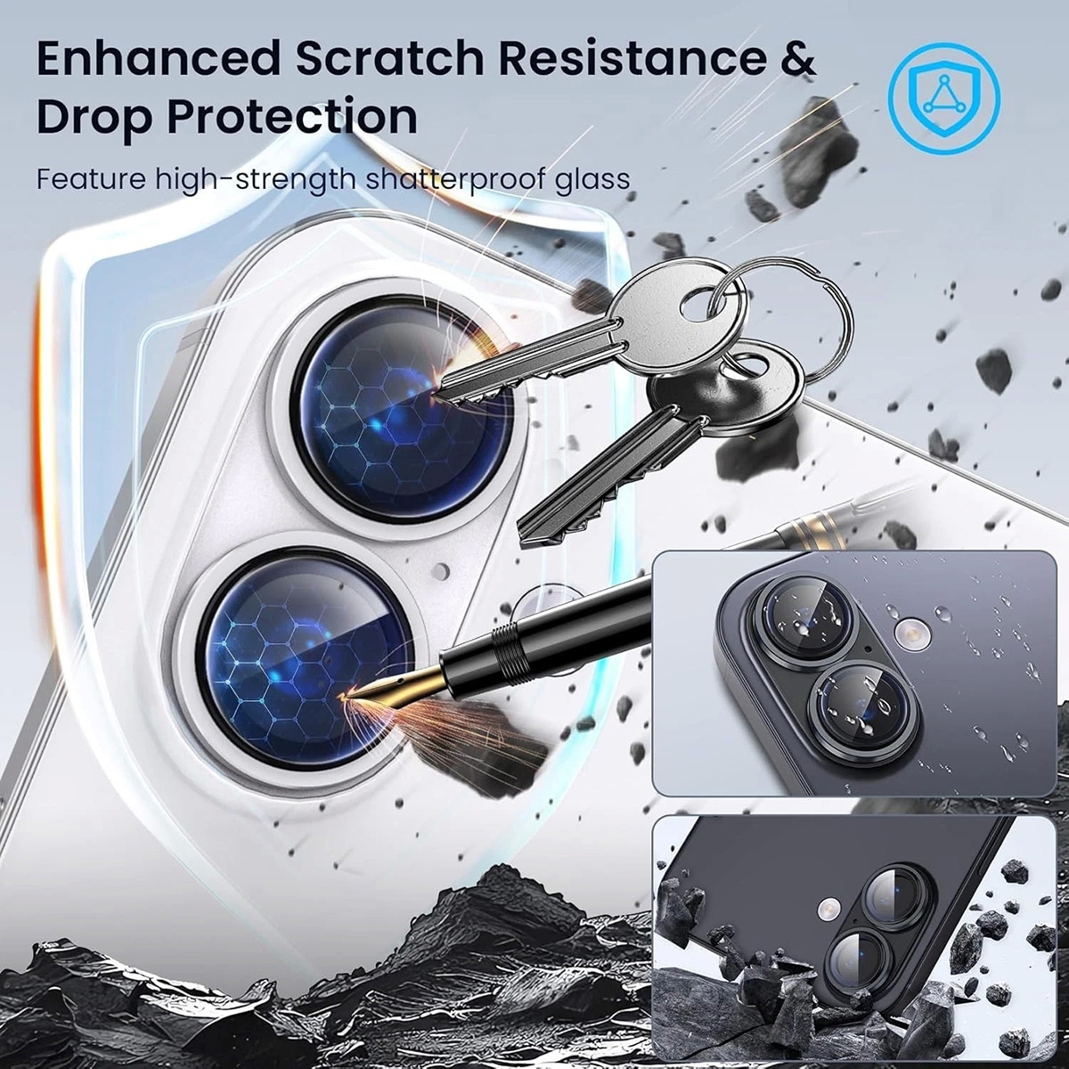 White pro+ iphone 17 camera ring protector