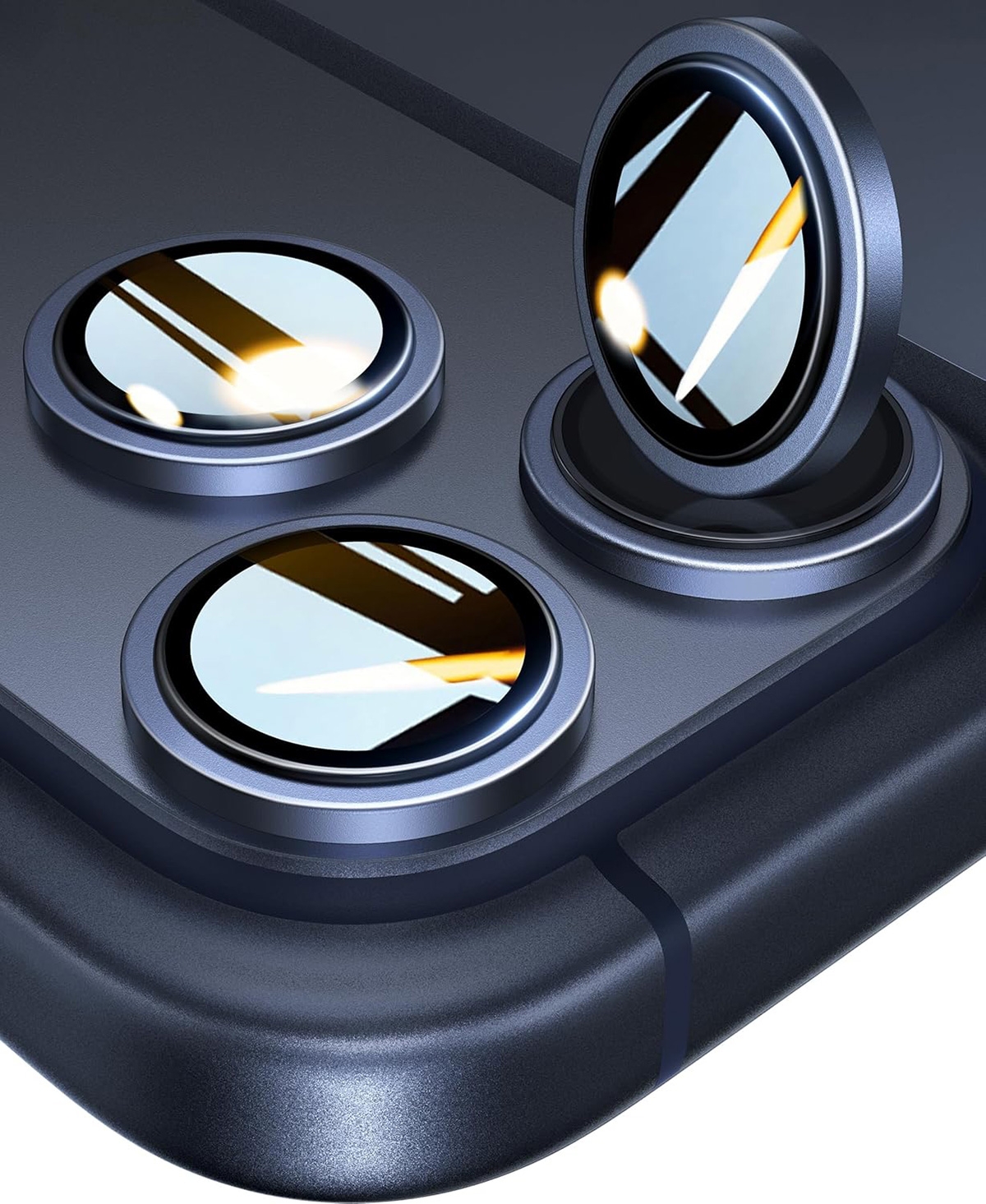 Deep Blue iphone 17 pro anti-scratch sapphire lens shield