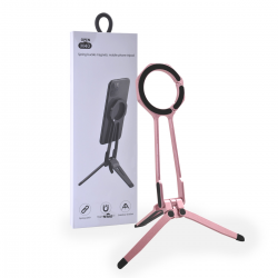 M40 Magnetic Phone Tripod & Selfie Stick – Stable Spring Buckle Mount Pink Pink magnetic phone tripod